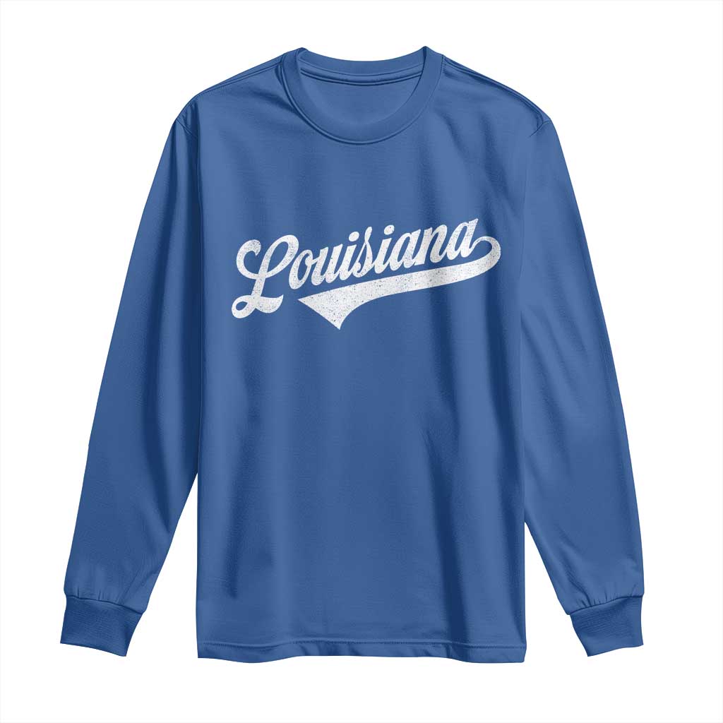 Retro Louisiana Long Sleeve Shirt Vintage City State Distressed Pride