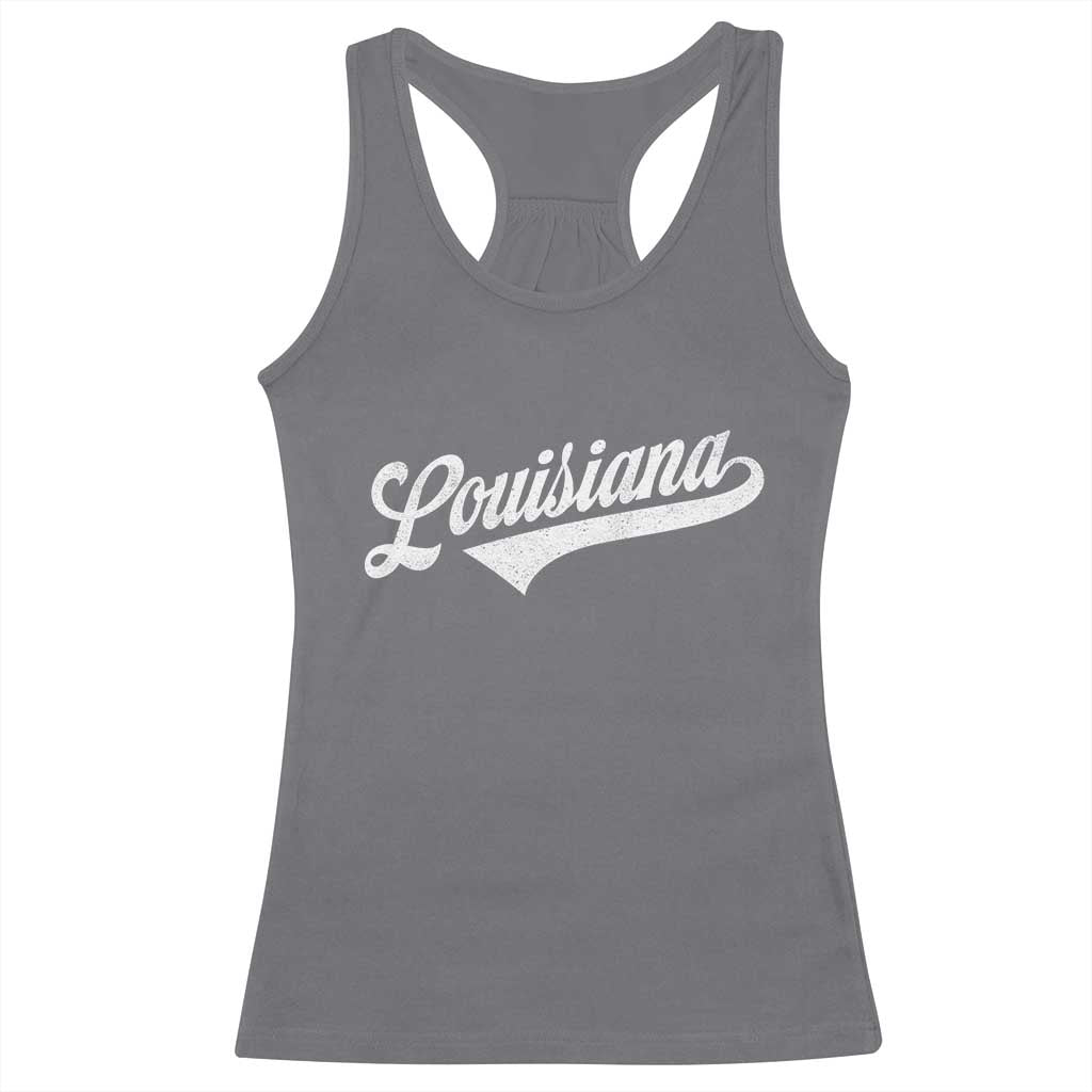 Retro Louisiana Racerback Tank Top Vintage City State Distressed Pride