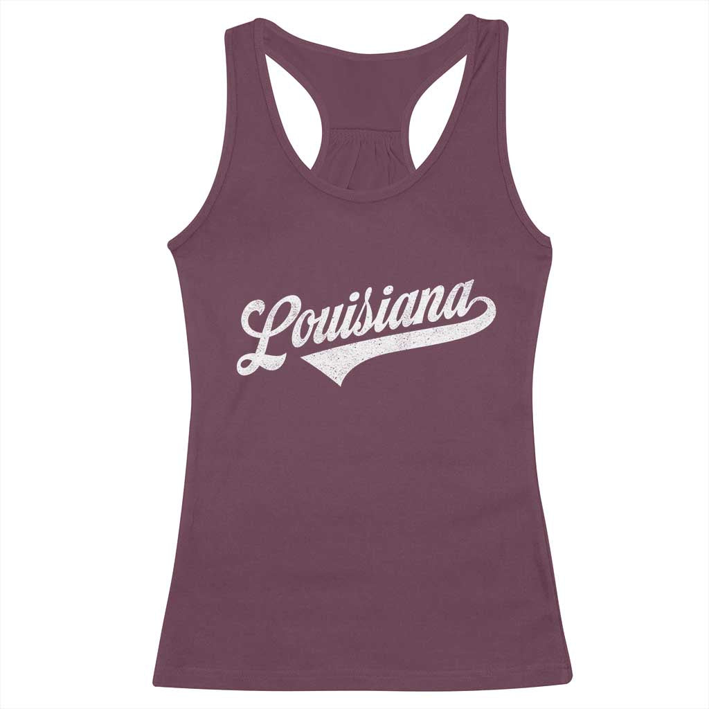 Retro Louisiana Racerback Tank Top Vintage City State Distressed Pride