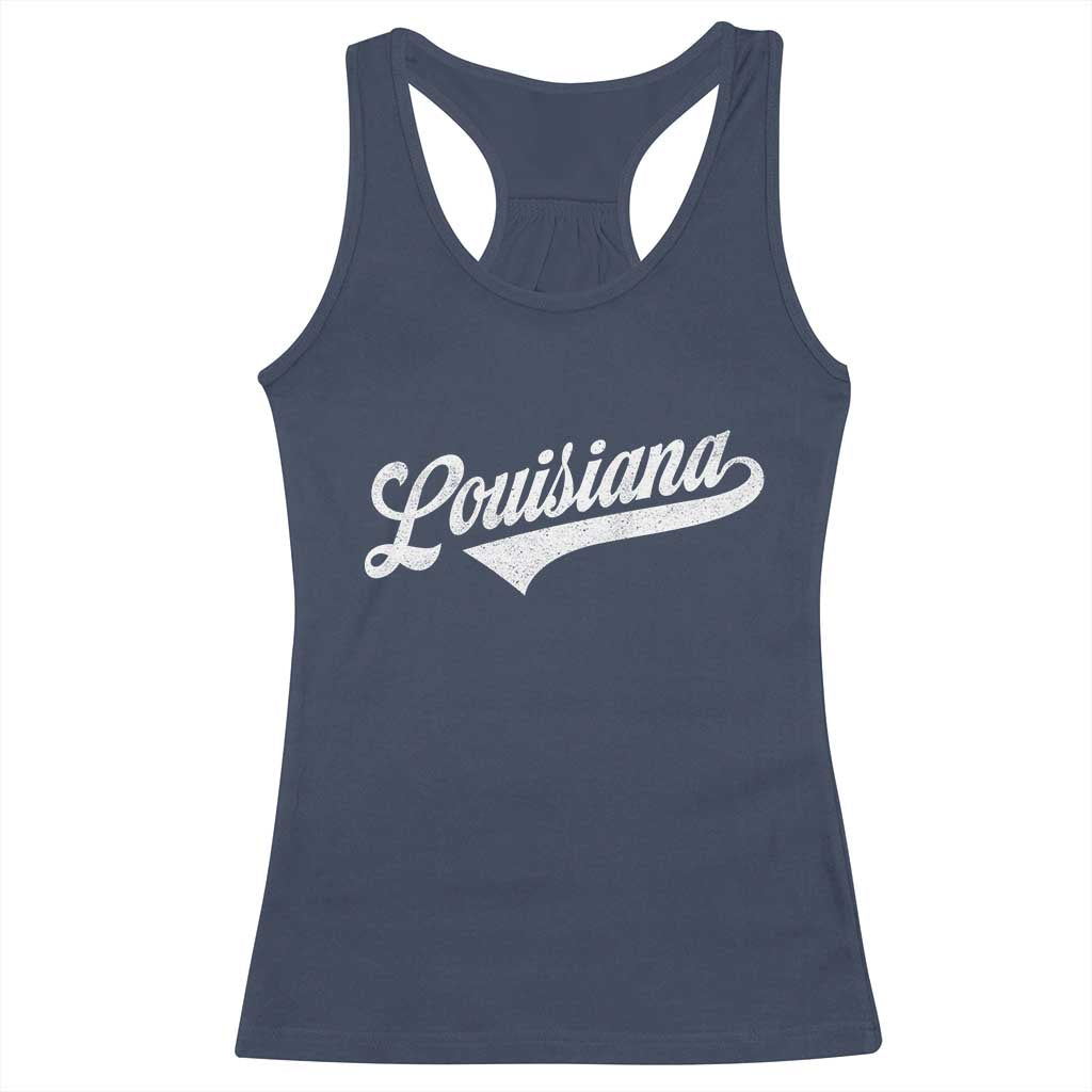 Retro Louisiana Racerback Tank Top Vintage City State Distressed Pride