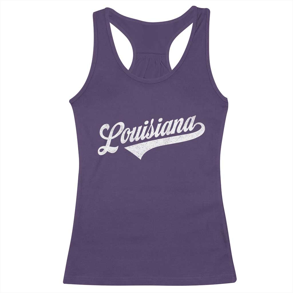 Retro Louisiana Racerback Tank Top Vintage City State Distressed Pride