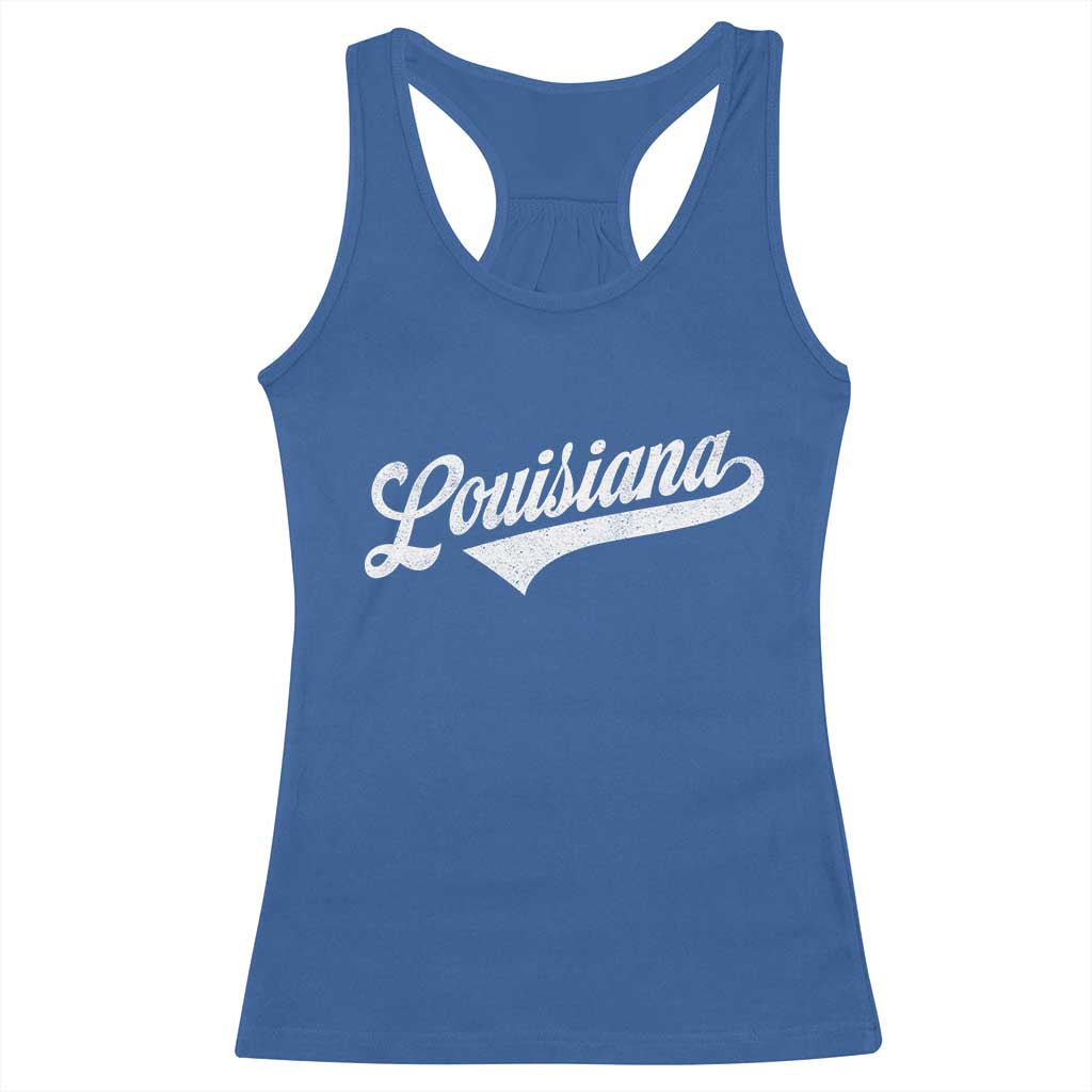 Retro Louisiana Racerback Tank Top Vintage City State Distressed Pride