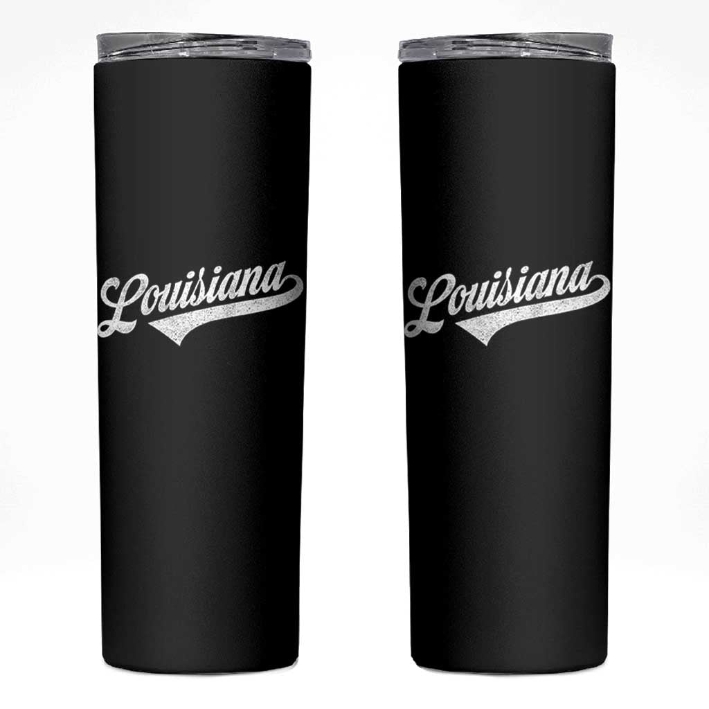 Retro Louisiana Skinny Tumbler Vintage City State Distressed Pride