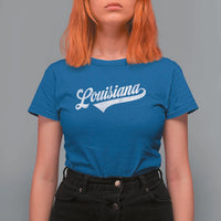 Retro Louisiana T Shirt For Women Vintage City State Distressed Pride