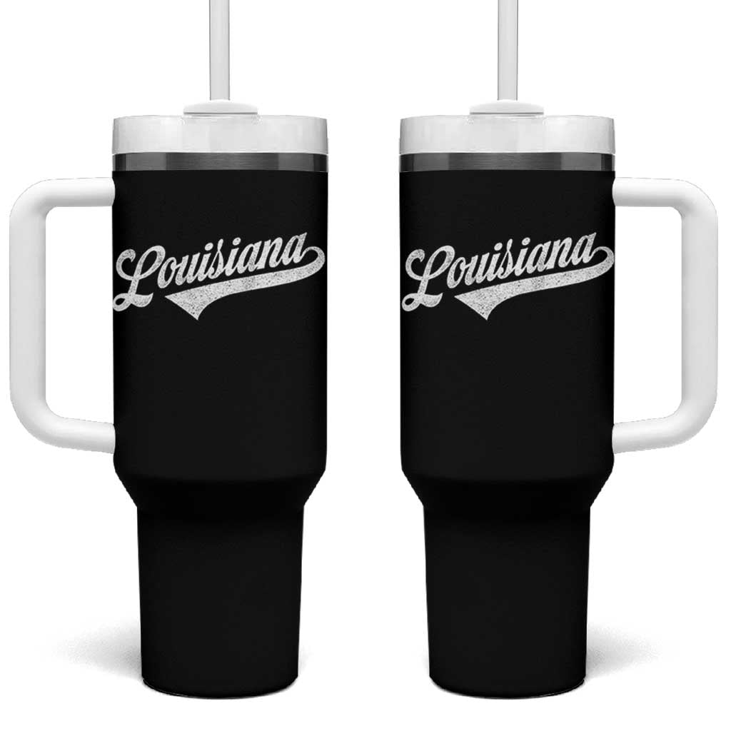 Retro Louisiana Tumbler With Handle Vintage City State Distressed Pride