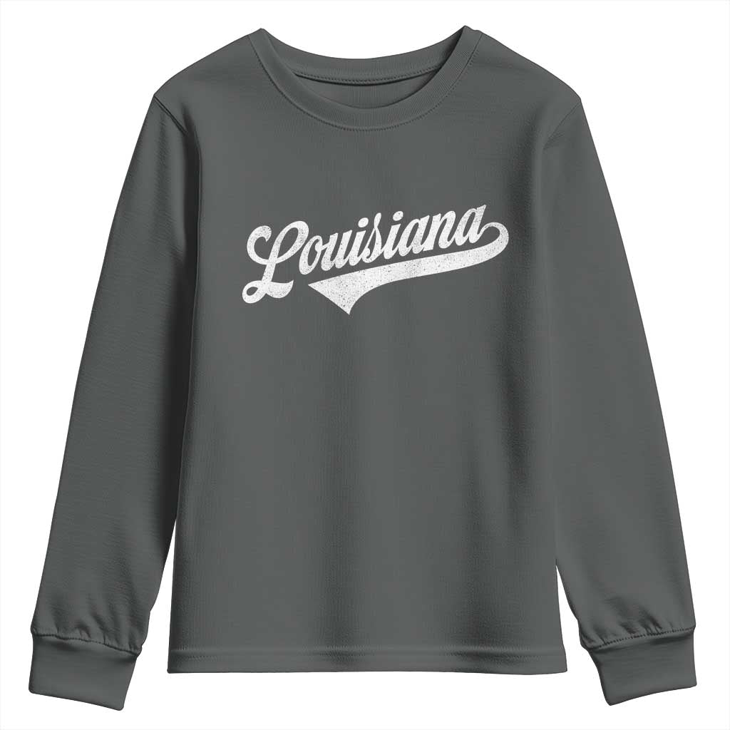 Retro Louisiana Youth Sweatshirt Vintage City State Distressed Pride