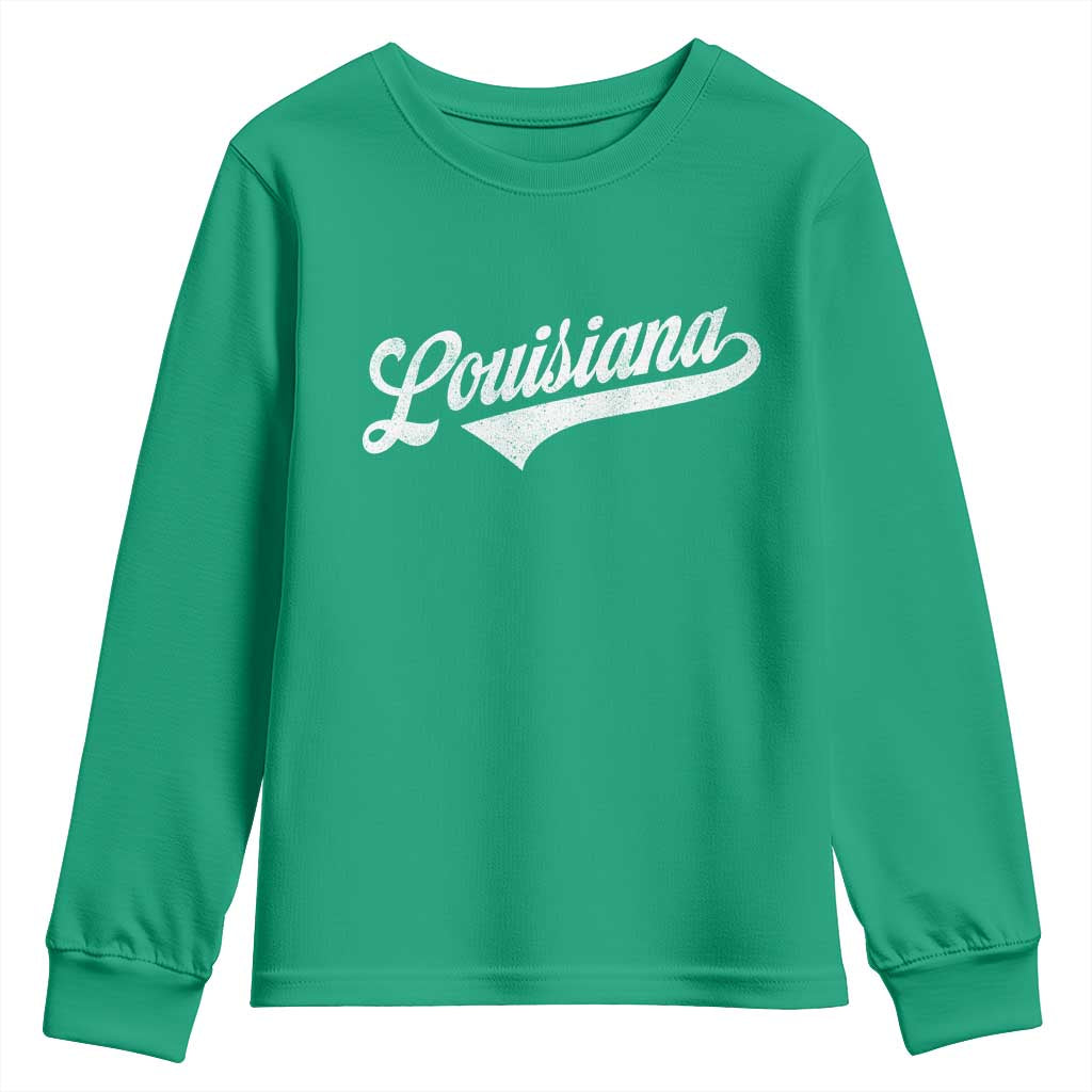 Retro Louisiana Youth Sweatshirt Vintage City State Distressed Pride