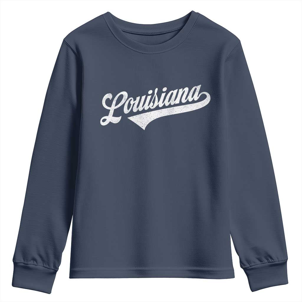 Retro Louisiana Youth Sweatshirt Vintage City State Distressed Pride