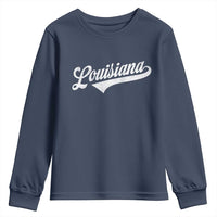 Retro Louisiana Youth Sweatshirt Vintage City State Distressed Pride