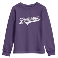 Retro Louisiana Youth Sweatshirt Vintage City State Distressed Pride