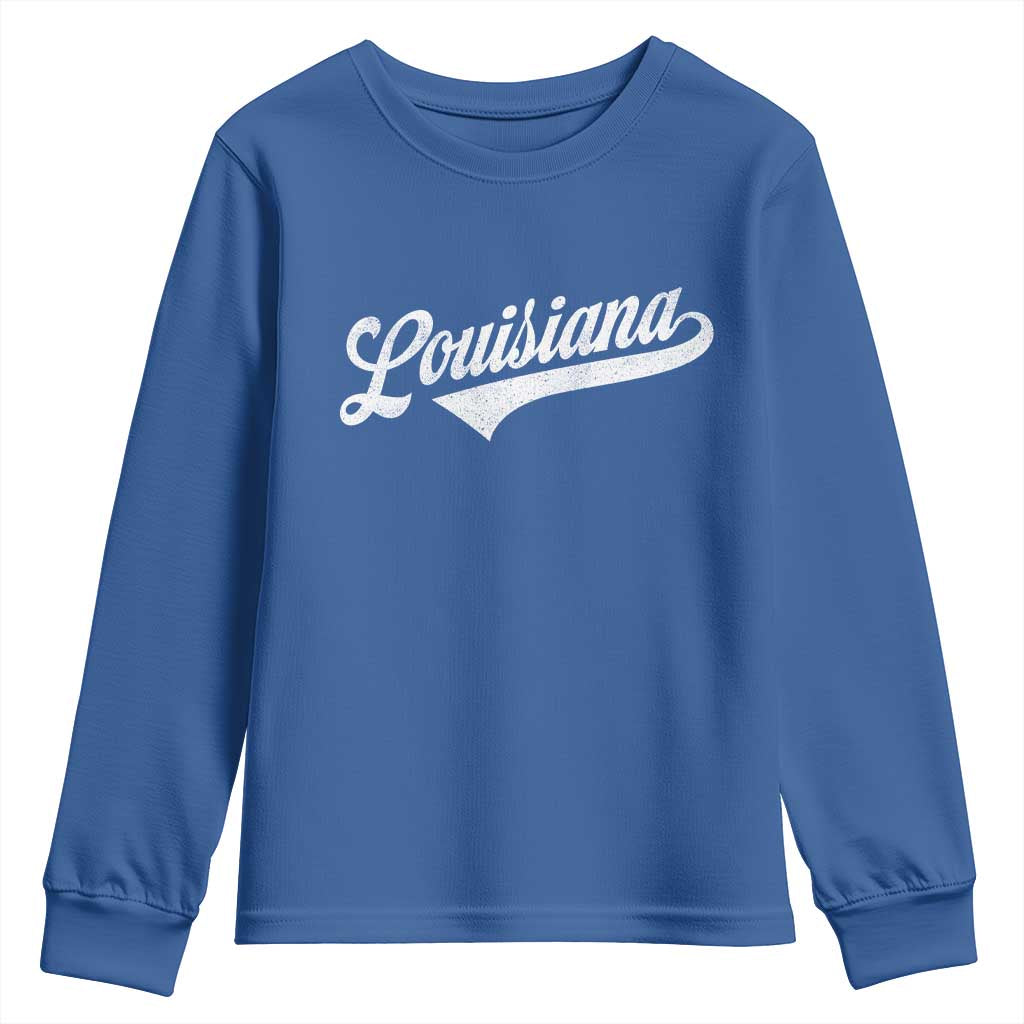 Retro Louisiana Youth Sweatshirt Vintage City State Distressed Pride
