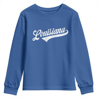 Retro Louisiana Youth Sweatshirt Vintage City State Distressed Pride