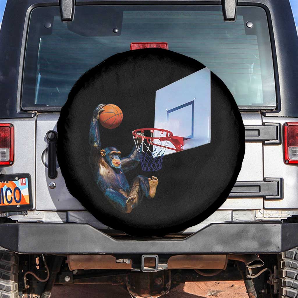 Funny Chimpanzee Basketball Monkey Spare Tire Cover