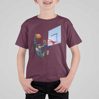 Funny Chimpanzee Basketball Monkey T Shirt For Kid