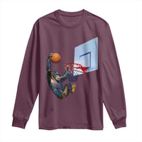 Funny Chimpanzee Basketball Monkey Long Sleeve Shirt
