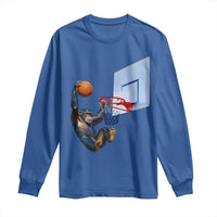 Funny Chimpanzee Basketball Monkey Long Sleeve Shirt