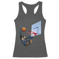 Funny Chimpanzee Basketball Monkey Racerback Tank Top