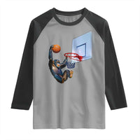 Funny Chimpanzee Basketball Monkey Raglan Shirt