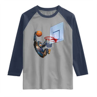 Funny Chimpanzee Basketball Monkey Raglan Shirt