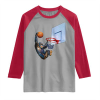 Funny Chimpanzee Basketball Monkey Raglan Shirt