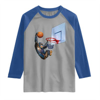 Funny Chimpanzee Basketball Monkey Raglan Shirt