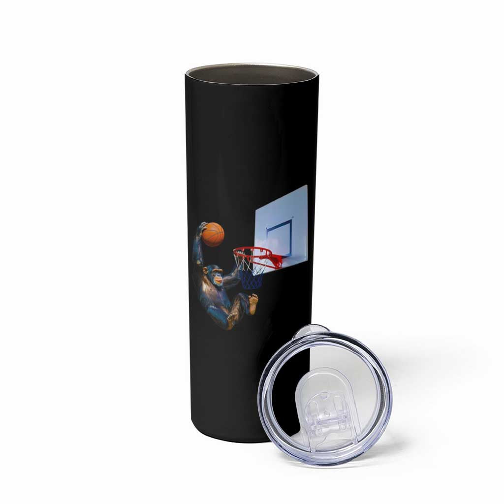 Funny Chimpanzee Basketball Monkey Skinny Tumbler