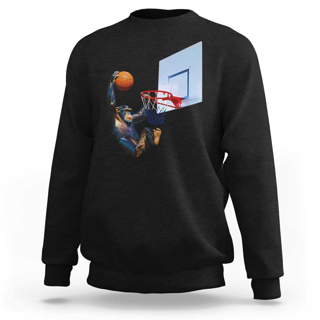 Funny Chimpanzee Basketball Monkey Sweatshirt