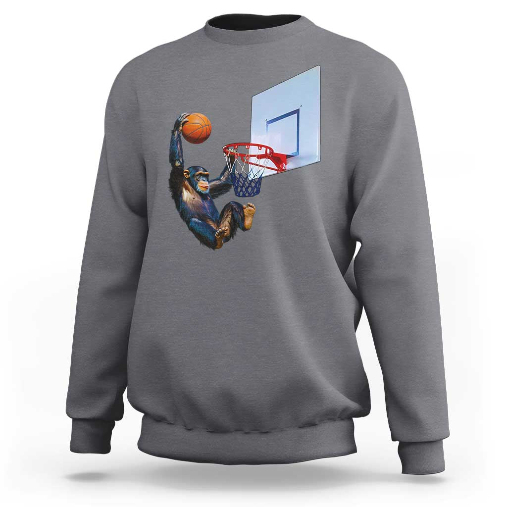 Funny Chimpanzee Basketball Monkey Sweatshirt