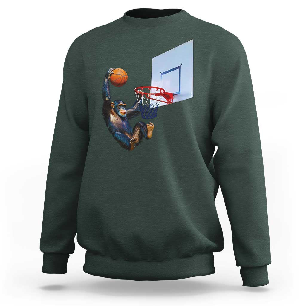 Funny Chimpanzee Basketball Monkey Sweatshirt