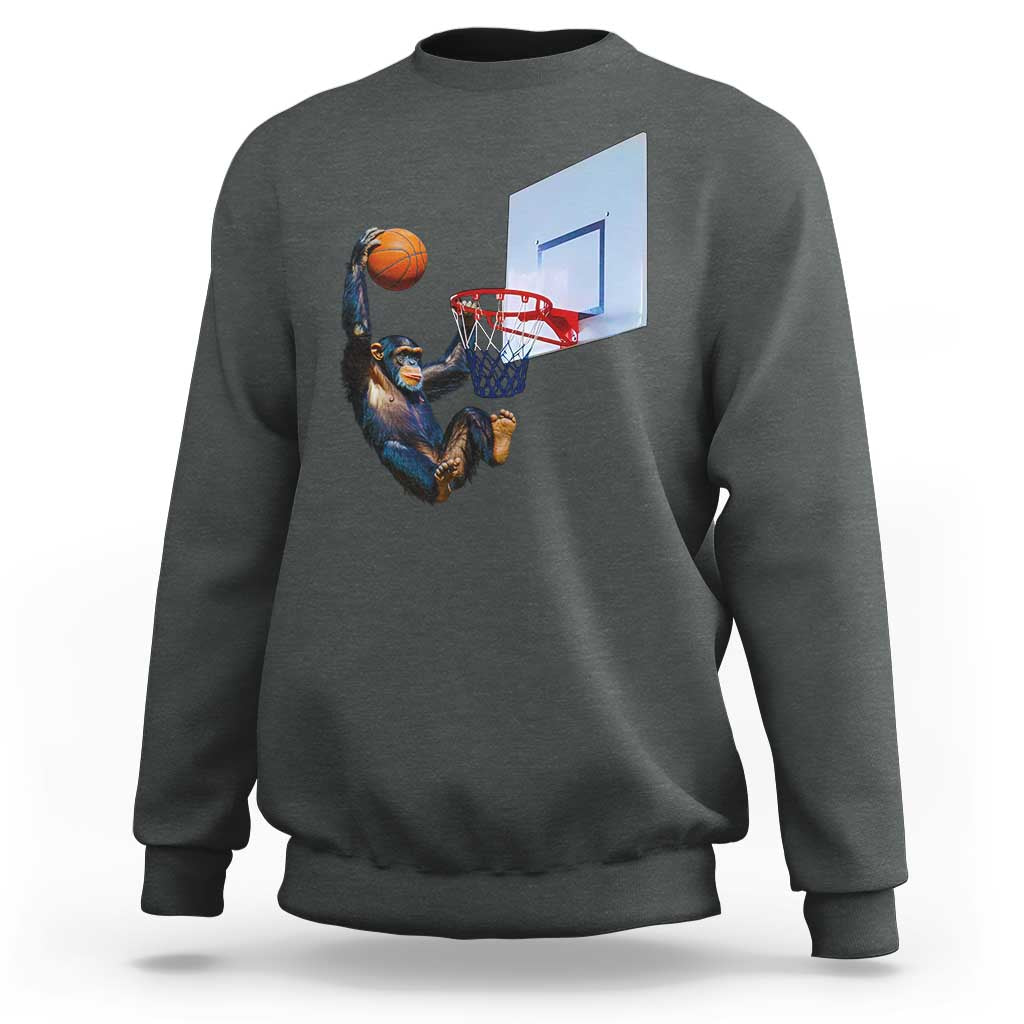 Funny Chimpanzee Basketball Monkey Sweatshirt