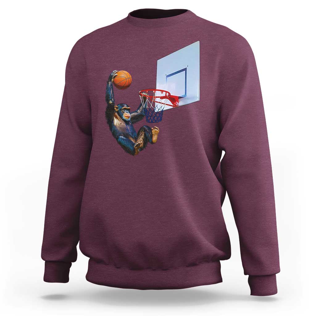 Funny Chimpanzee Basketball Monkey Sweatshirt