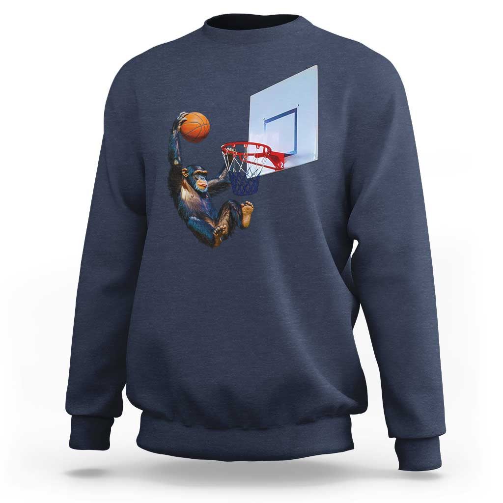 Funny Chimpanzee Basketball Monkey Sweatshirt