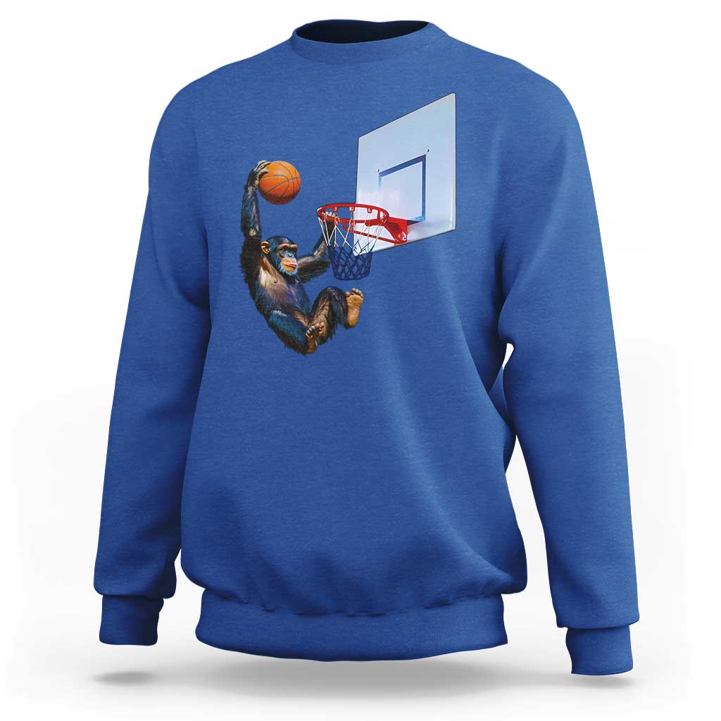Funny Chimpanzee Basketball Monkey Sweatshirt
