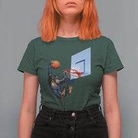 Funny Chimpanzee Basketball Monkey T Shirt For Women