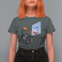 Funny Chimpanzee Basketball Monkey T Shirt For Women