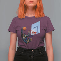 Funny Chimpanzee Basketball Monkey T Shirt For Women