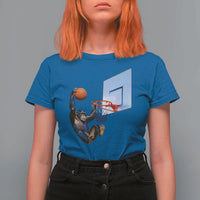 Funny Chimpanzee Basketball Monkey T Shirt For Women