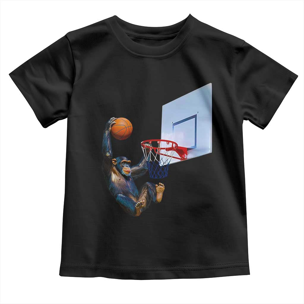 Funny Chimpanzee Basketball Monkey Toddler T Shirt