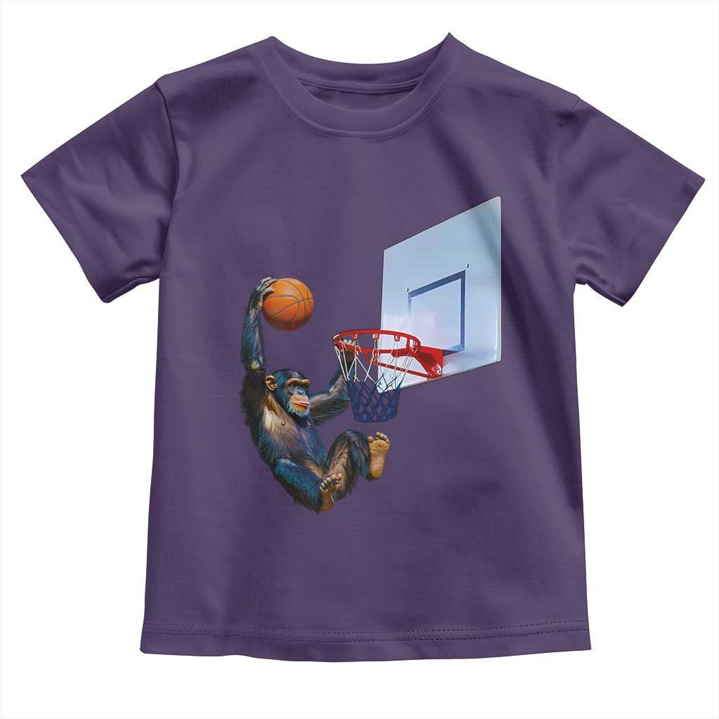 Funny Chimpanzee Basketball Monkey Toddler T Shirt