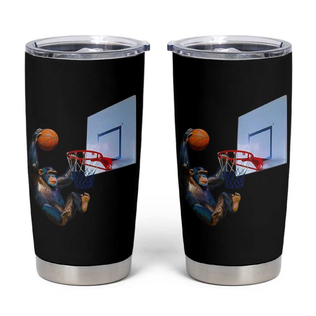 Funny Chimpanzee Basketball Monkey Tumbler Cup