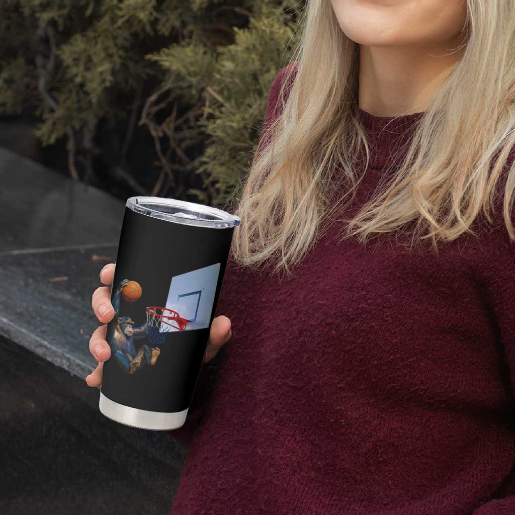 Funny Chimpanzee Basketball Monkey Tumbler Cup