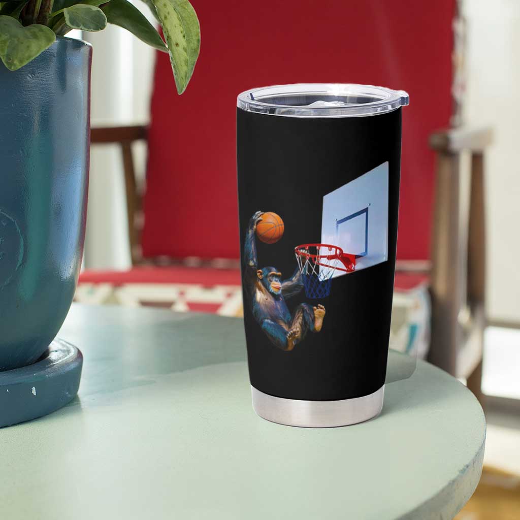 Funny Chimpanzee Basketball Monkey Tumbler Cup