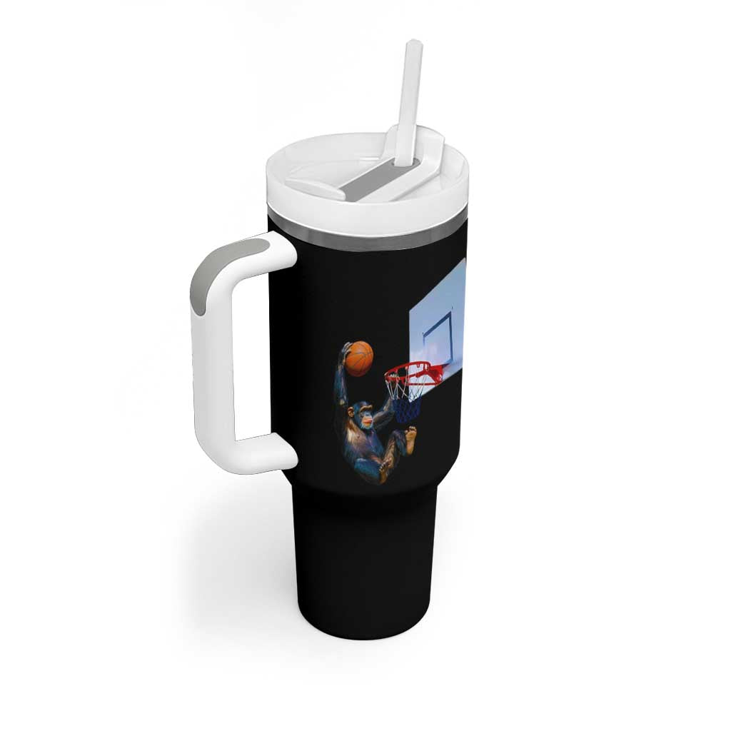 Funny Chimpanzee Basketball Monkey Tumbler With Handle