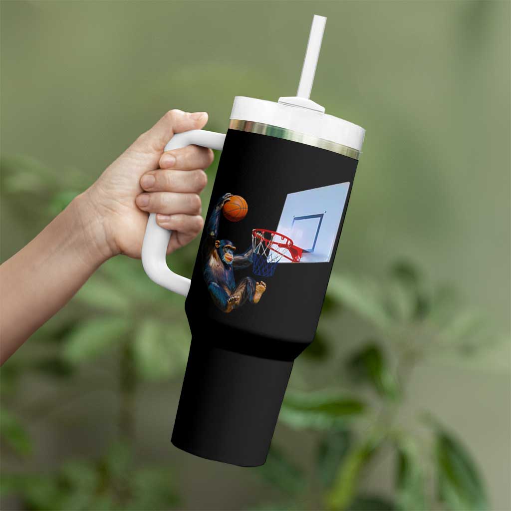 Funny Chimpanzee Basketball Monkey Tumbler With Handle