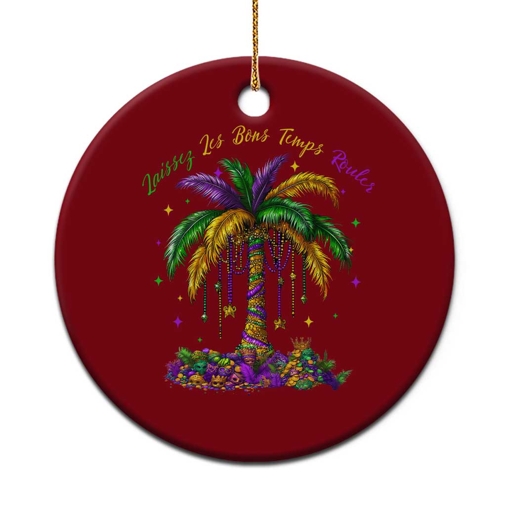 Funny Mardi Gras Coconut Palm Tree Ceramic Ornament Laissez Les Bons Temps Rouler Beads Masks