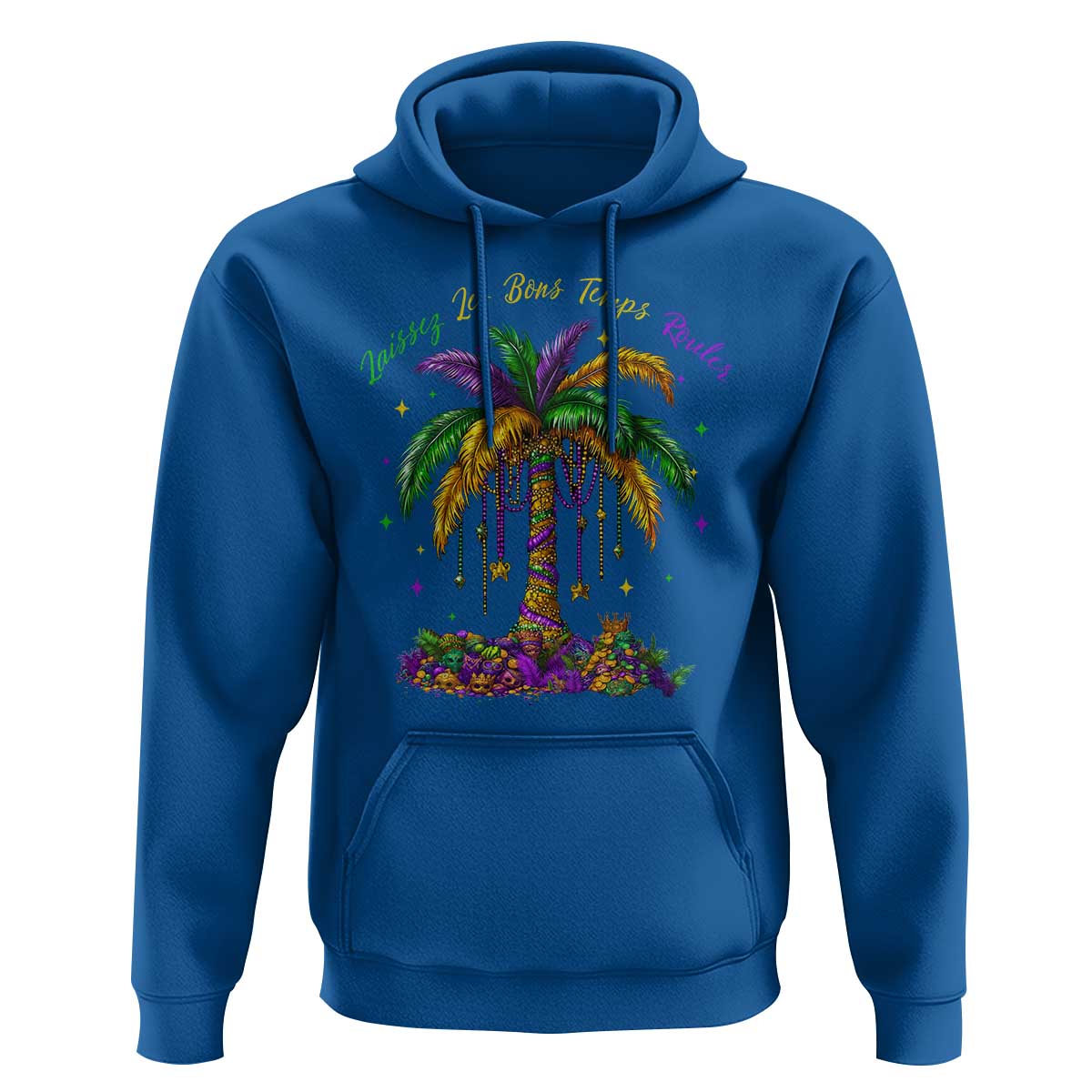 Funny Mardi Gras Coconut Palm Tree Hoodie Laissez Les Bons Temps Rouler Beads Masks