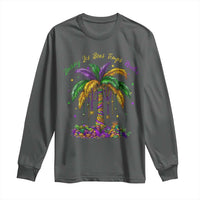 Funny Mardi Gras Coconut Palm Tree Long Sleeve Shirt Laissez Les Bons Temps Rouler Beads Masks
