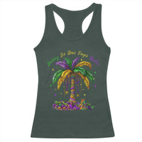 Funny Mardi Gras Coconut Palm Tree Racerback Tank Top Laissez Les Bons Temps Rouler Beads Masks