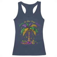 Funny Mardi Gras Coconut Palm Tree Racerback Tank Top Laissez Les Bons Temps Rouler Beads Masks
