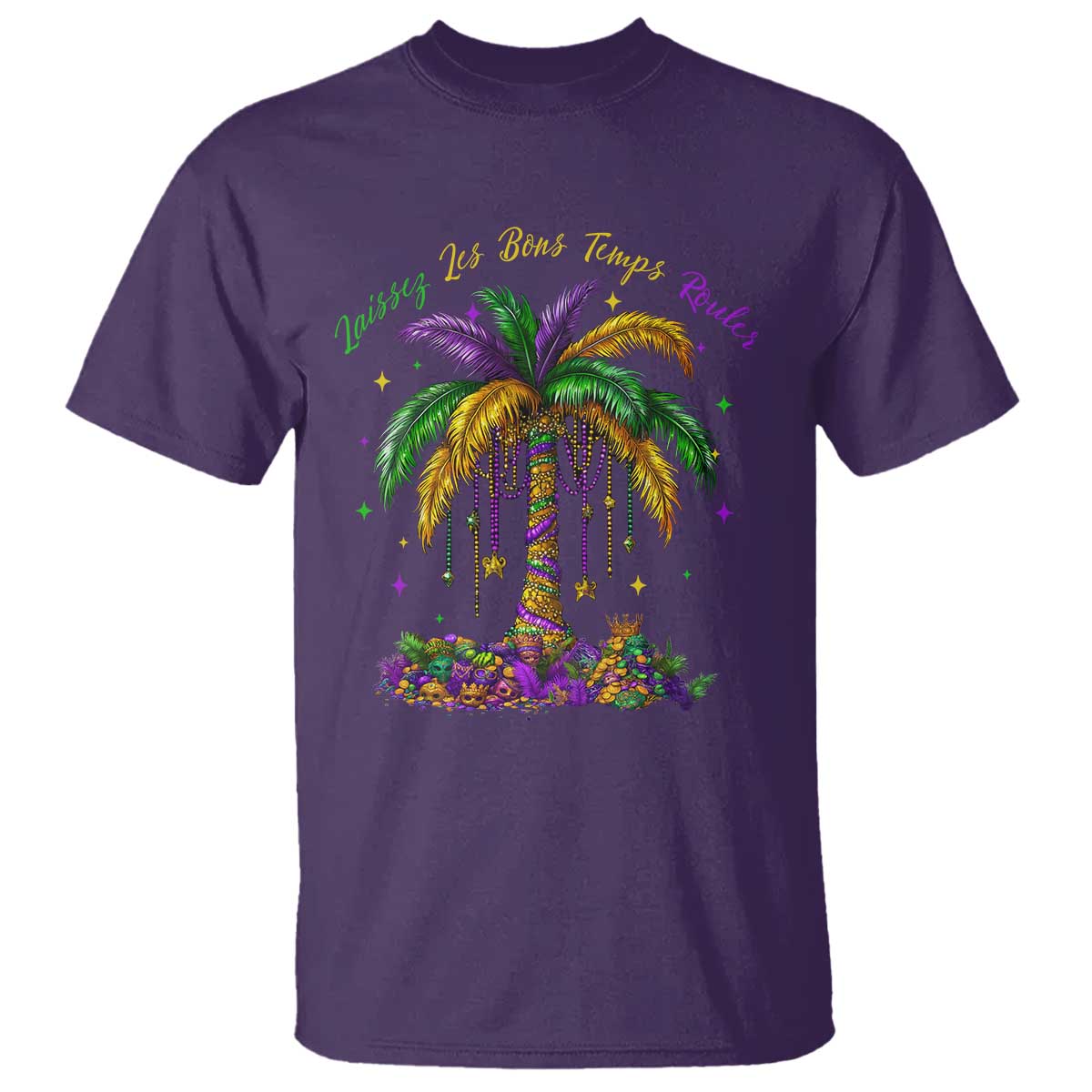Funny Mardi Gras Coconut Palm Tree T Shirt Laissez Les Bons Temps Rouler Beads Masks